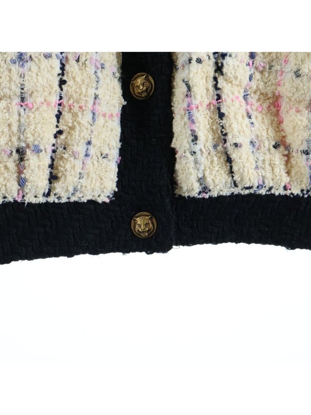 Gucci Michele Era Oversize Tweed Bomber Jacket Color Beige - Picture 6 of 8